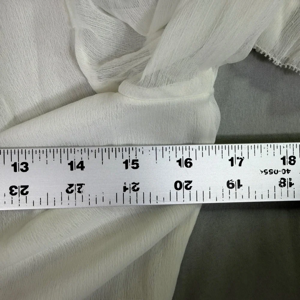 Abercrombie & Fitch White Chiffon Wrap Blouse Ruffle Cuff S Coquette Balletcore